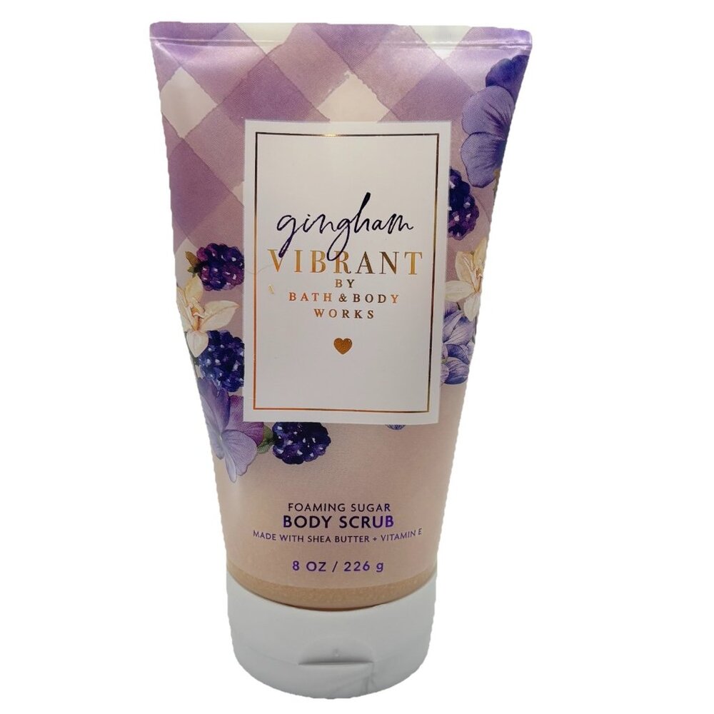 Bath & body works Gingham Vibrant Foaming Sugar Body Scrub 8oz Blackberry Floral
